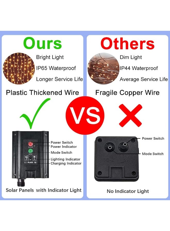 أضواء سلسلة شمسية منزلية محسّنة للحديقة مع تحكم عن بعد، مُقاومة للماء، 300 لامبة LED ساحرة، 8 أوضاع، لمنظر الجازيبو، الشرفة، الحفلات، الفعاليات، الحفلات الزفاف، الزينة الميلادية - Image 2